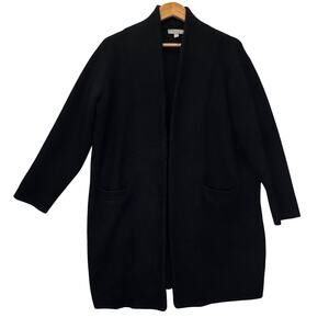 J.Crew Black Sweater Open Front Wool Alpaca Cardigan Sz XS Minimalist Cottage